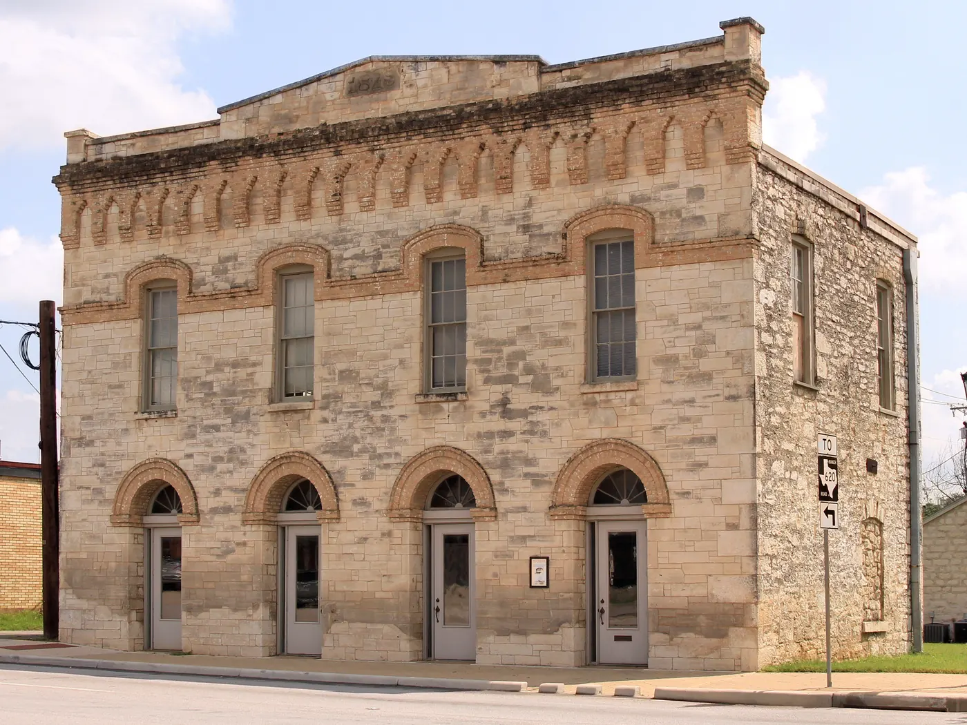 The 1878 limestone Old Post Office Building in downtown Round Rock